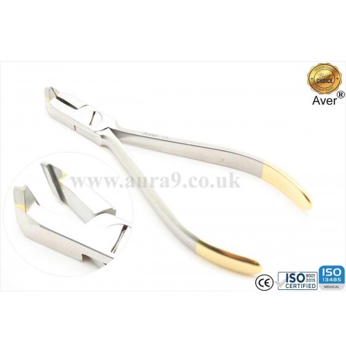 Orthodontic Plier, Distal End Cutter (Micro) - wire up to a maximum of .021" x .025" (.53 mm x .64 mm). Tungsten Carbide